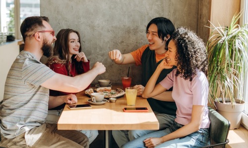 Friends out eating 